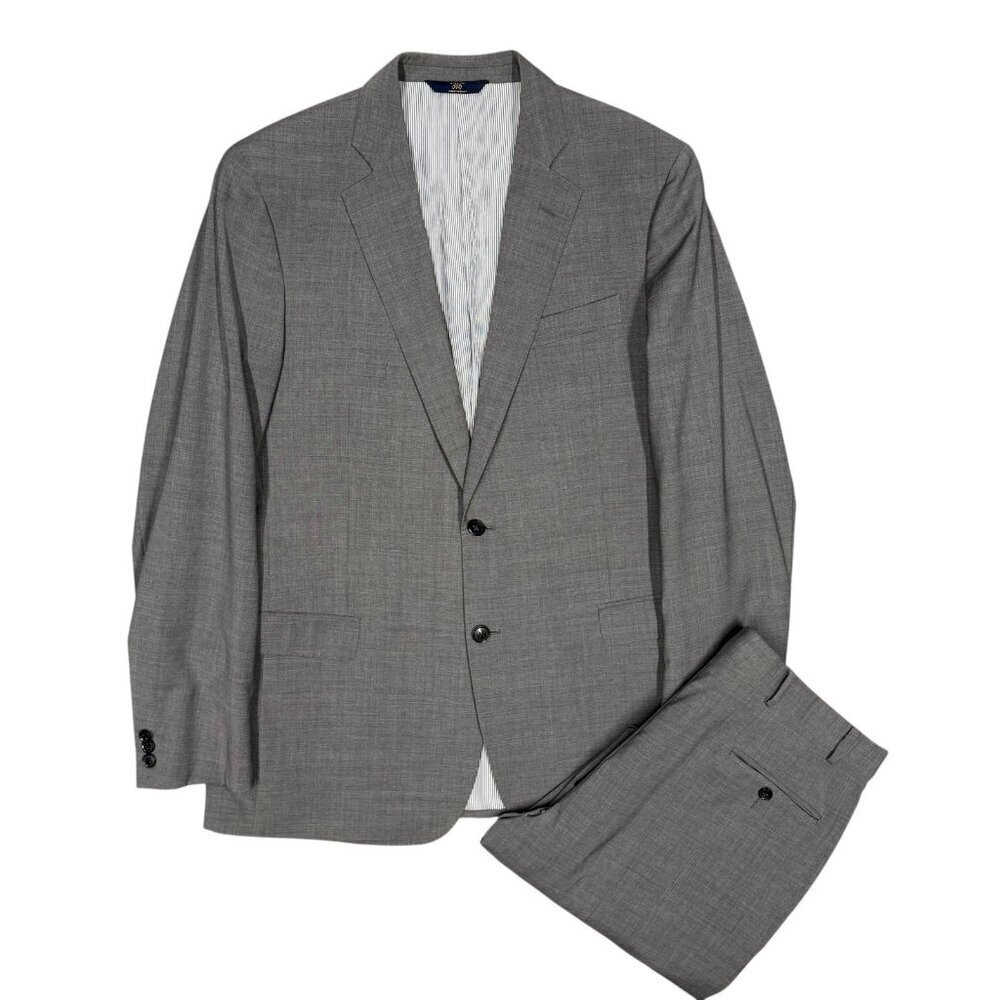 Brooks Brothers Suit "346" Explorer Stretch Wool Sharkskin Grey 42R 36x32
